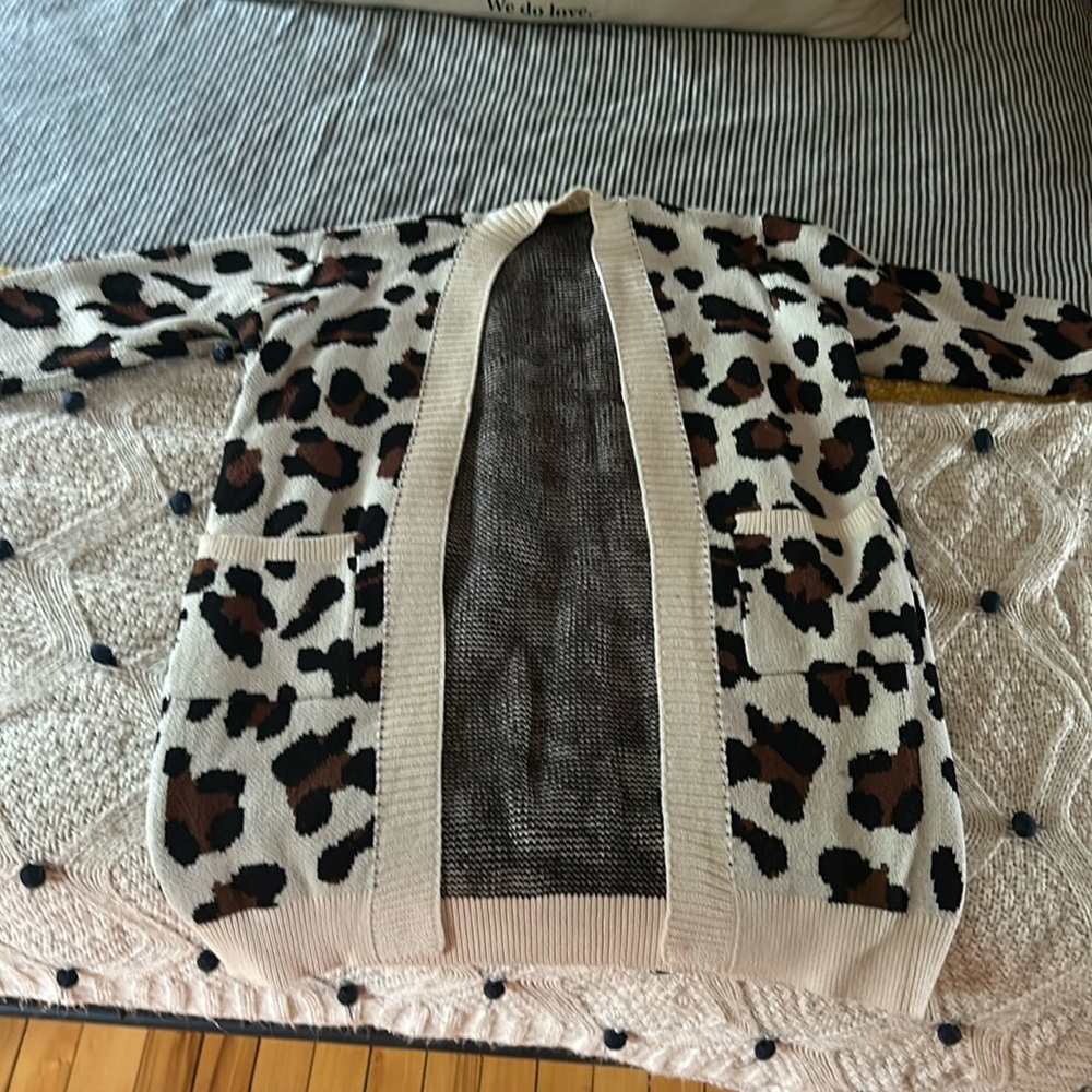 Leopard cardigan sweater